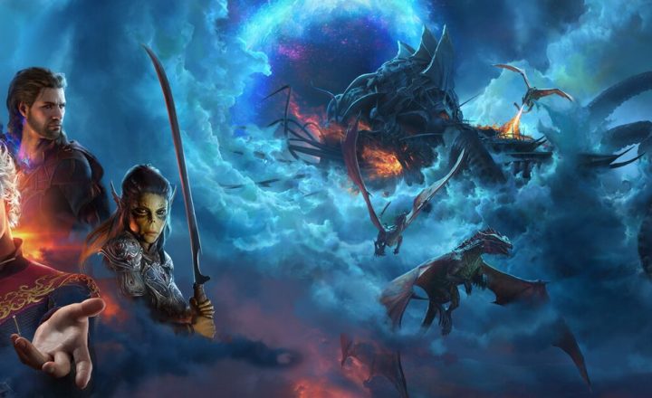 Official Baldurs Gate 3 artwork depicting its fantasy adventuring cast