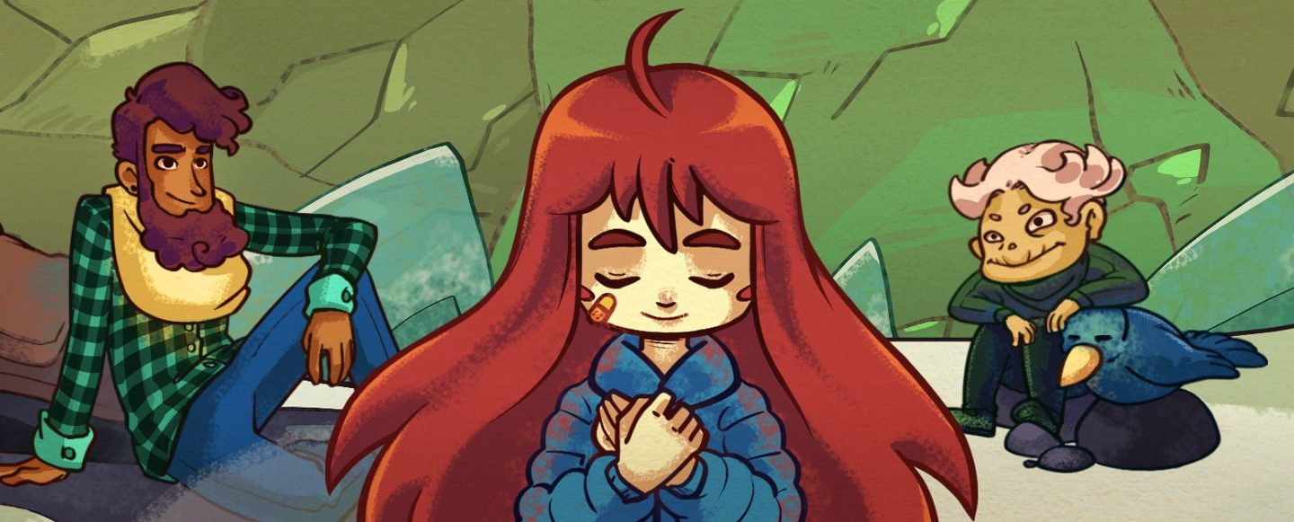 Official Celeste artwork showing a small climber against the scale of a mountain