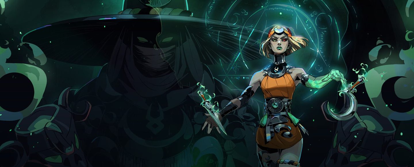 Official Hades II artwork featuring Melinoe against a dramatic mythological backdrop